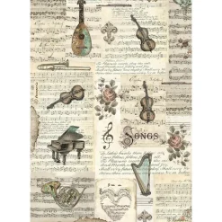 Hot Papel de arroz Instrumentos Music 21x30cm Papeles|Decoupage