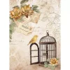 New Papel de arroz Jaula Romantic Golden Harmony 21x30cm Decoupage
