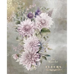 Clearance Papel de arroz La Vie En Fleurs Dahlias I 54x70cm Papel Y Decoupage