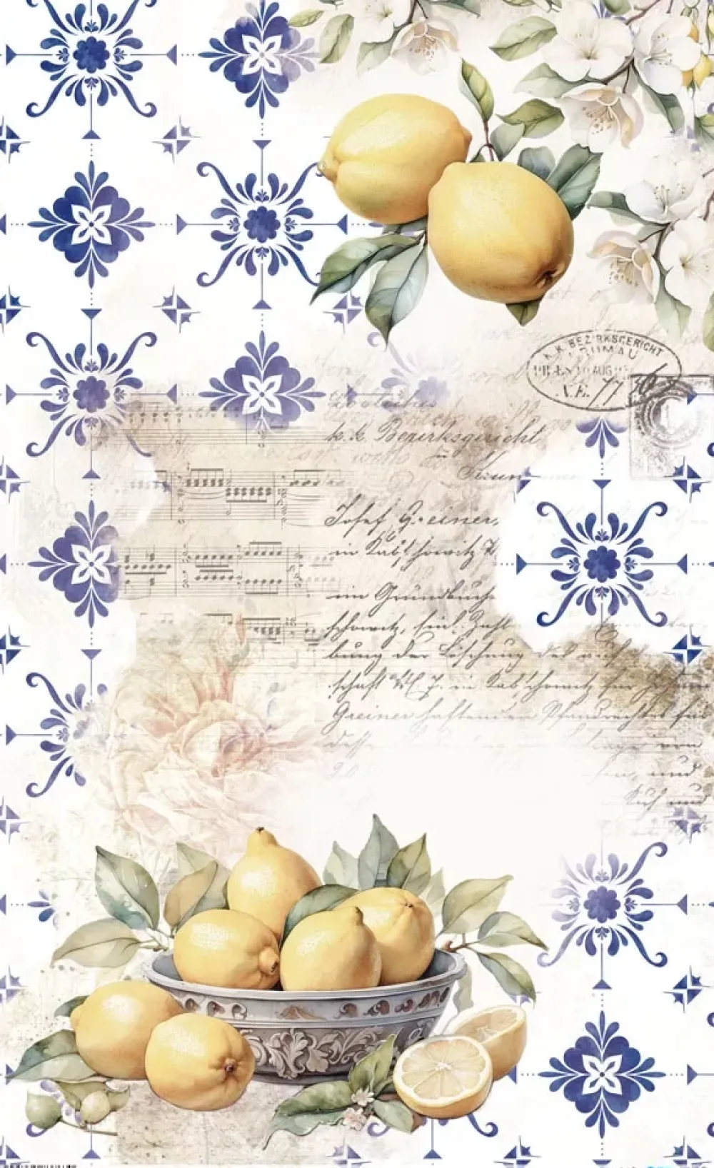 Sale Papel de Arroz Lemon IV Fruits Market 54x33cm Papel Y Decoupage