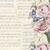 Best Papel de arroz Notas y flores 54x33cm Papeles|Decoupage