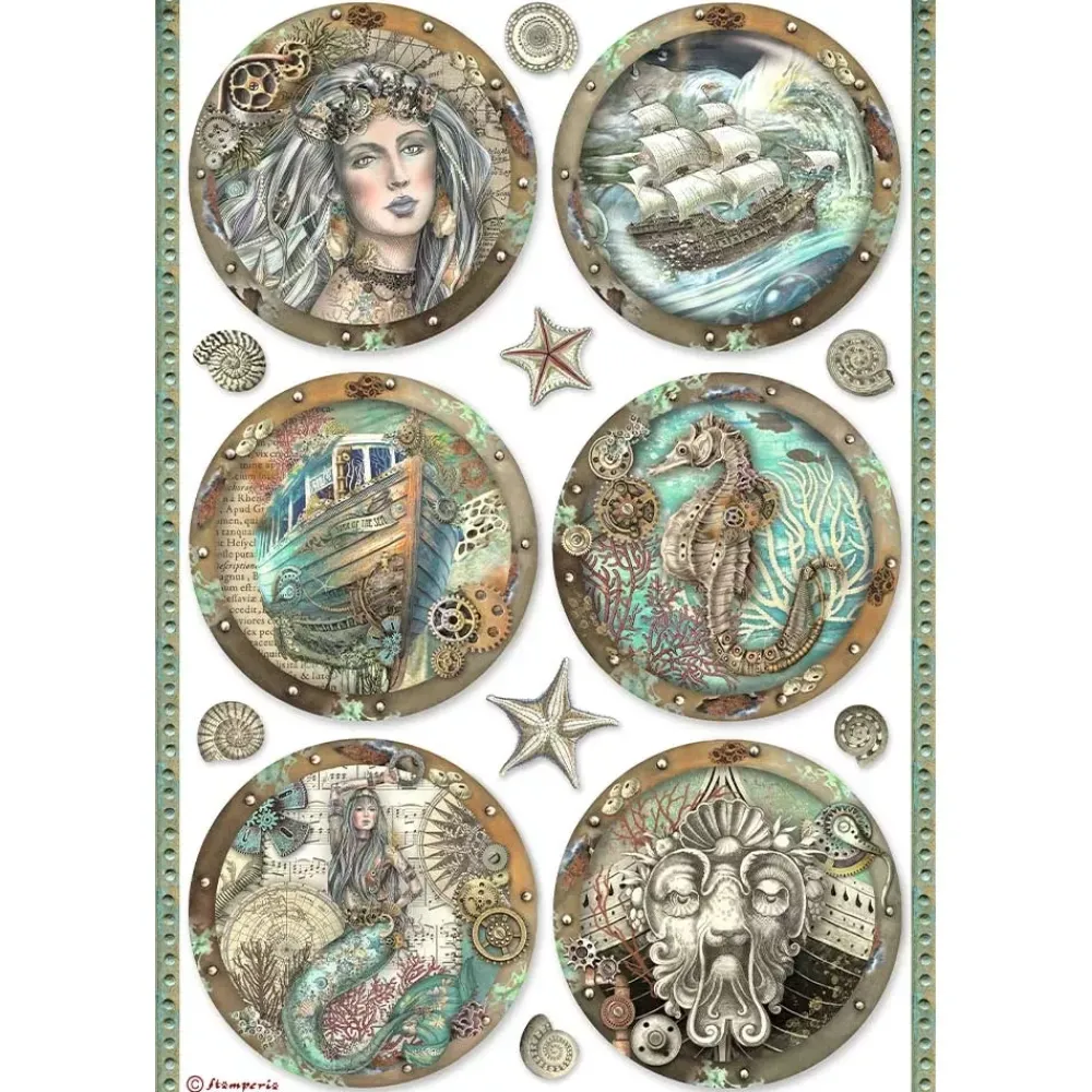 Sale Papel de arroz Ojos de Buey Songs Of The Sea 21x29cm Decoupage