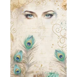 Discount Papel de arroz Ojos y Plumas Masquerade 21x30cm Papeles|Decoupage