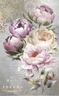 New Papel de Arroz Peonies IV La Vie en Fleurs 54x33cm Papeles|Decoupage