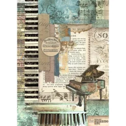 Outlet Papel de arroz Piano Music 21x30cm Papeles|Decoupage
