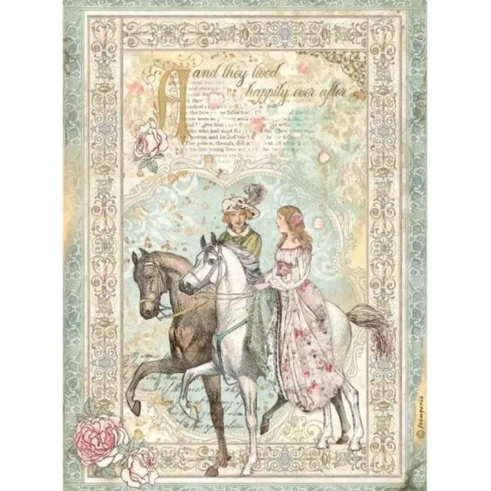 New Papel de Arroz Prince on Horse Sleeping Beauty A4 Decoupage|Papeles