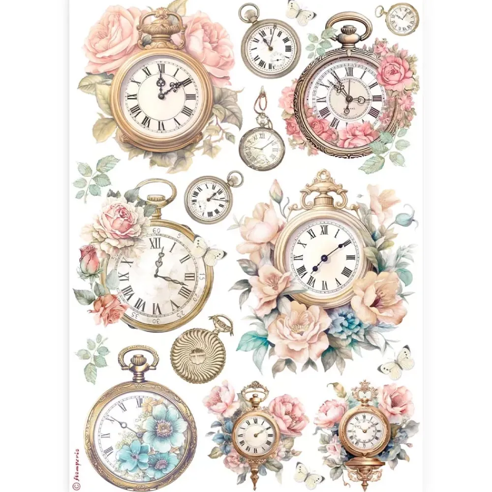 Papel de arroz Relojes Best Sellers 21x30cm Decoupage
