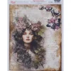 Outlet Papel de Arroz Retrato Flores y Mariposas 29x42cm Decoupage