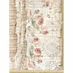 Online Papel de Arroz Roses and Music Princess 21x29cm Papeles|Decoupage