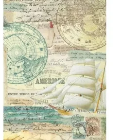 Best Papel de arroz Sailing ship Around the World 21x29,7cm Papeles|Decoupage
