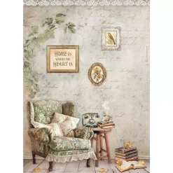 Online Papel de arroz Sillón Romantic Golden Harmony 21x30cm Papeles|Decoupage