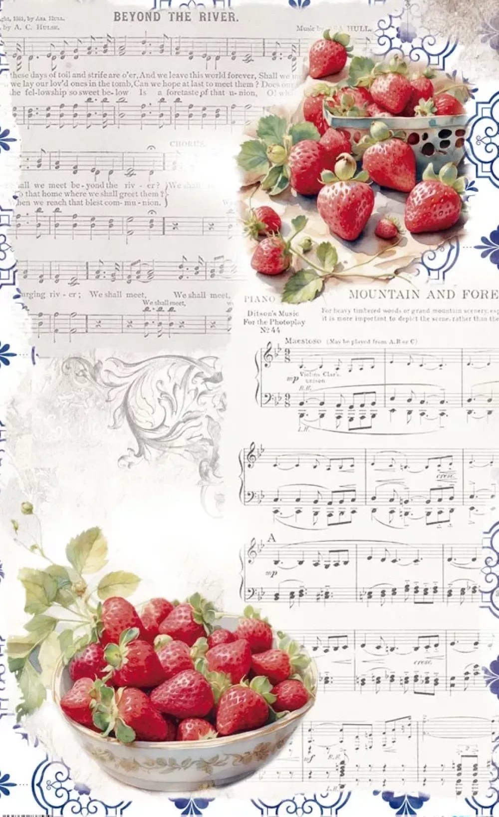 New Papel de Arroz Strawberry VI Fruits Market 54x33cm Papel Y Decoupage