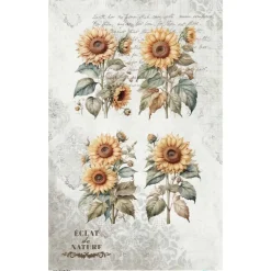 Clearance Papel de Arroz Sunflowers III La Vie en Fleurs II 54x33cm Decoupage