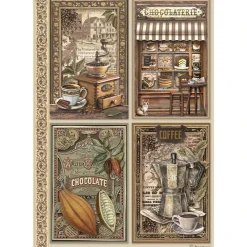 Hot Papel de arroz Tarjetas Coffee & Chocolate Papeles|Decoupage