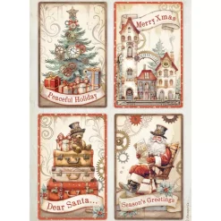 New Papel de arroz Tarjetas Romantic Gear Up For Christmas 21x30cm Decoupage