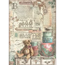 Hot Papel de arroz Teddy Bears Brocante Antiques 21x30cm Papeles|Decoupage