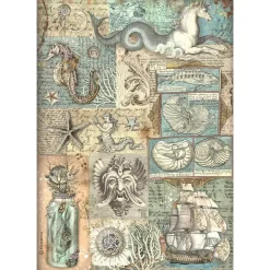 Hot Papel de arroz Textura Songs Of The Sea 21x29cm Decoupage