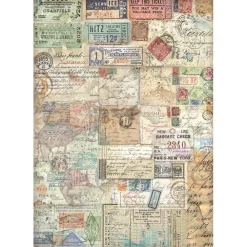 Hot Papel de arroz Tickets Art of Travelling 21x30cm Papeles|Decoupage