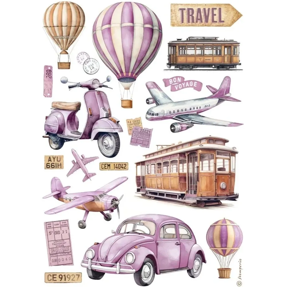 New Papel de arroz Transportes Best Sellers 21x30cm Papeles|Decoupage