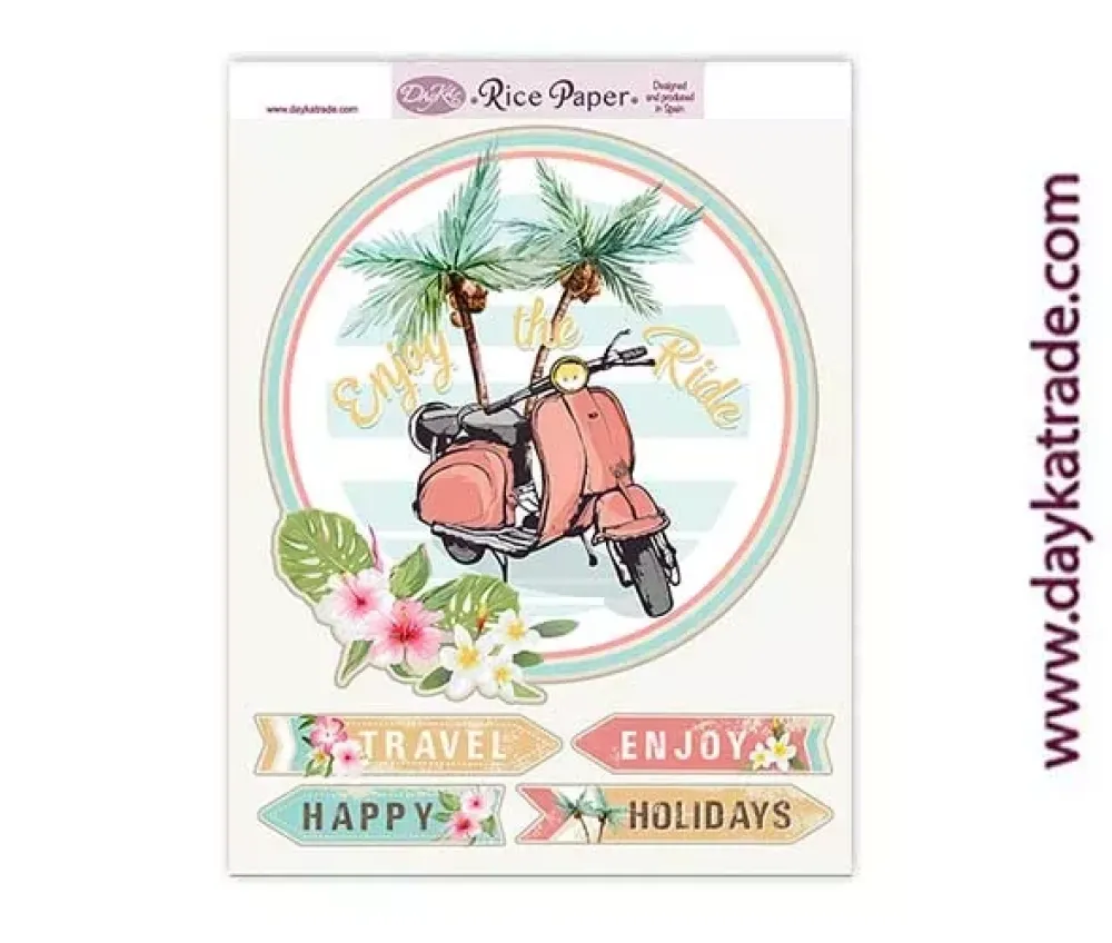 Sale Papel de arroz Vespa Holidays Dayka 22,4x29,5cm Decoupage