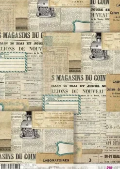 New Papel de Arroz Vielles Lettres 30x21cm Decoupage