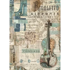 Sale Papel de arroz Violín Music 21x30cm Papeles|Decoupage