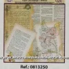 Discount Papel de Decoupage 0813250 Escrito y flores 30x30 cm. Dayka Decoupage