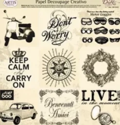 Discount Papel de Decoupage 0813333 Fiat 600 30x30 cm. Dayka Decoupage