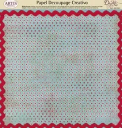 Outlet Papel de Decoupage 0813351 Puntos rojos 30x30 cm. Dayka Papeles|Decoupage