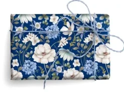 Outlet Papel flores azules y blancas 49,5x68cm Papeles|Papel Y Decoupage