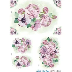 Papel Slim Decoupage Peonias 47,3x33,8cm Decoupage