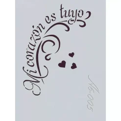 Clearance Plantilla de Stencil A6-005 Mi corazón es tuyo 15x10,5cm Plantillas