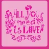 Sale Plantilla de stencil All you need is love 20x20cm Plantillas