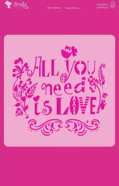 Sale Plantilla de stencil All you need is love 20x20cm Plantillas