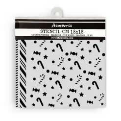 Best Plantilla de stencil Bastones de caramelo Romantic Candy Christmas 18x18cm Plantillas