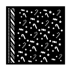 Best Plantilla de stencil Bastones de caramelo Romantic Candy Christmas 18x18cm Plantillas