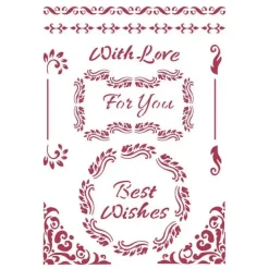 Plantilla de Stencil Best Wishes Classic Christmas 21x29cm Plantillas