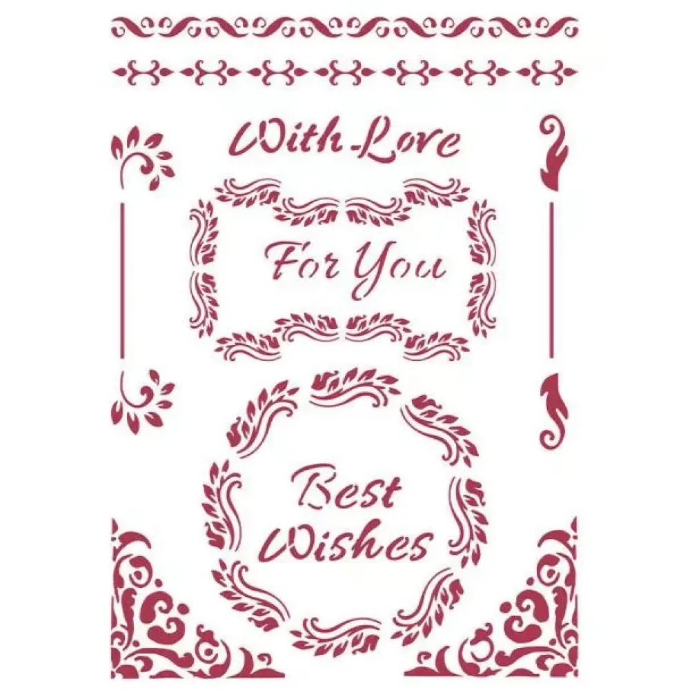 Plantilla de Stencil Best Wishes Classic Christmas 21x29cm Plantillas