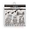 Online Plantilla de stencil Búhos The Owl's House 18x18cm Plantillas
