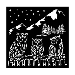 Online Plantilla de stencil Búhos The Owl's House 18x18cm Plantillas
