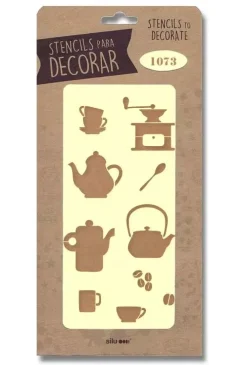 Discount Plantilla de stencil Café 12,5x25cm Plantillas