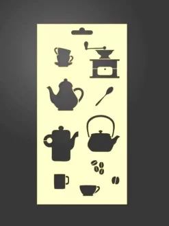 Discount Plantilla de stencil Café 12,5x25cm Plantillas
