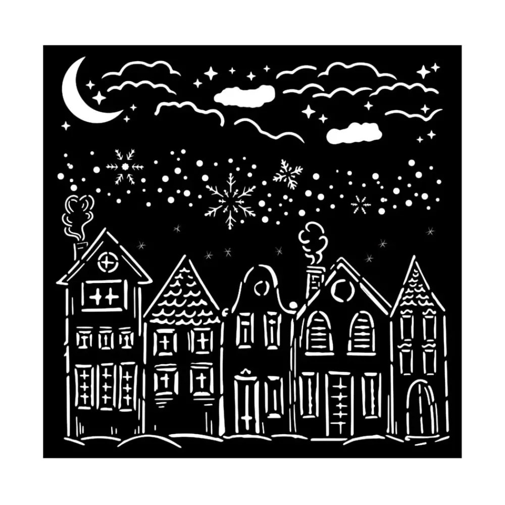 Discount Plantilla de Stencil Casas All You Need For Christmas 18x18cm Plantillas