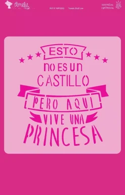 Plantilla de stencil Castillo princesa 20x20cm Plantillas