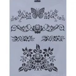 Sale Plantilla de stencil Cenefas Florales 25x35cm Plantillas