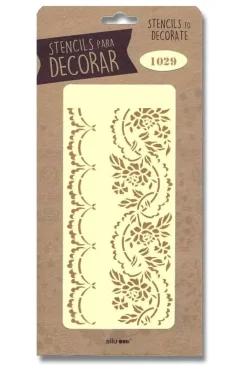 Sale Plantilla de stencil Cenefas flores 12,5x25cm Plantillas