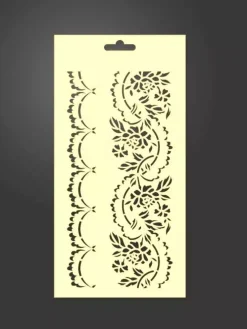 Sale Plantilla de stencil Cenefas flores 12,5x25cm Plantillas