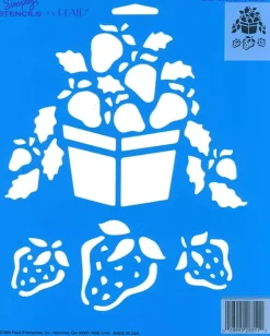 Sale Plantilla de stencil Cesta de fresas 25,5x21,5cm Plantillas