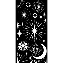 Discount Plantilla de stencil Christmas Stars And Moon 12x25cm Plantillas