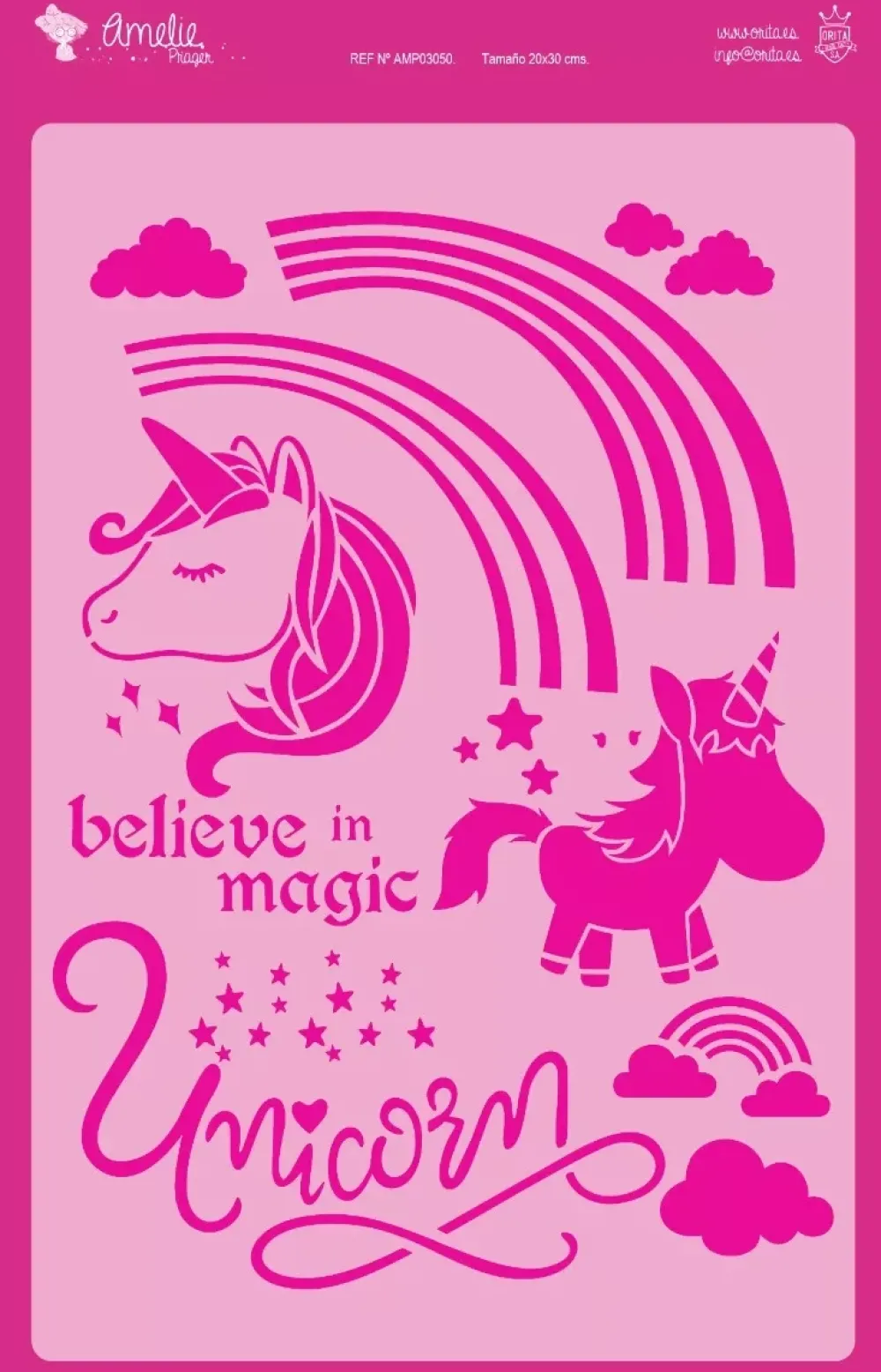 Best Plantilla de stencil Dos unicornios 20x30cm Plantillas